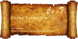 Csiky Titanilla névjegykártya